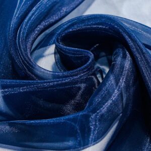 Tecido Organza Cristal Azul Marinho