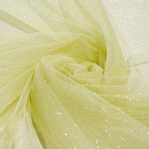 Tecido Tule Glitter Amarelo Manteiga