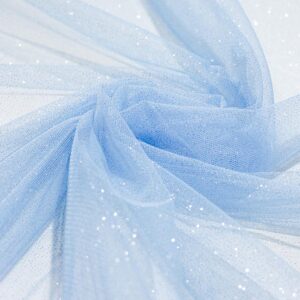 Tecido Tule Glitter Azul Serenity